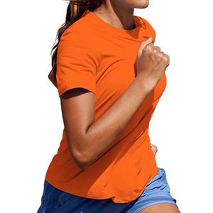 เสื้อยืดออกกำลังกายผ้าโพลีเอสเตอร์เนื้อนุ่มเป็นพิเศษสำหรับผู้หญิงใส่เล่นกีฬาได้แบบสบาย - Product Image 3