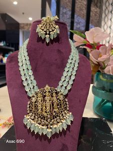 สร้อยคอประดับจี้รูปหัวใจหลายเส้น ทำด้วยมือ ชุบโรเดียมเลียนแบบทองแดง สำหรับงานปาร์ตี้  วัดรามปาริวาร์ - Product Image 6