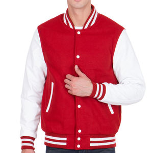 Veste universitaire en laine dernier cri pour hommes Type de fermeture poches boutonnées Letterman College Baseball Bomber Varsity Jacket pour hommes - Product Image 1
