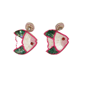 Boucles d'oreilles en perles artisanales de poisson de mer de haute qualité en gros - Product Image 1