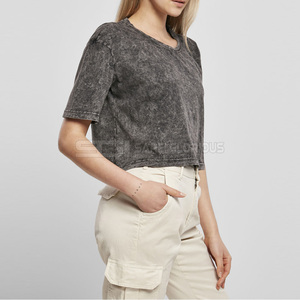 T-shirt décontracté pour femmes en coton, col rond, manches courtes, confortable, doux, respirant, mode estivale, simple, essentiel, basique, quotidien - Product Image 3