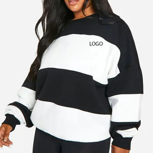 Conception à col rond avec manches longues, design de haute qualité, coupe ample, design rayé, design à prix avantageux, service OEM, design 2026 - Product Image 1