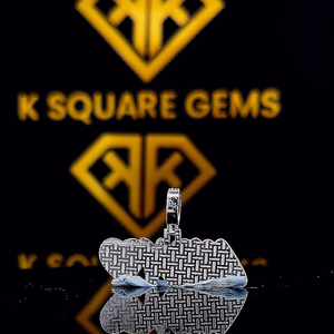 Colgante Hip Hop Personalizado con Letra y Corazón Rosa, Nombre Personalizado, Colgante Hip Hop para Hombre, Colgante de Moissanita, Joyería Hip Hop con Incrustaciones de Diamantes - Product Image 3