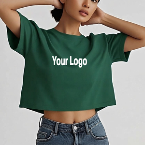 Wholesale Affordable Price 100% Cotton Solid Color O-Neck Blank T-Shirt For Women Crop <b>Top</b> Fit Lightweight Gym Wear Tee Shirt - Product Image 1