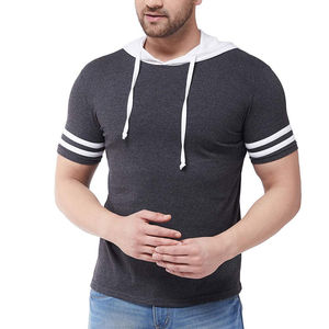 Sudadera con capucha de manga corta de alta calidad para hombre con logotipo personalizado, Jersey de algodón 100%, ropa de calle para hombre, sudaderas con capucha de manga corta a la moda - Product Image 2