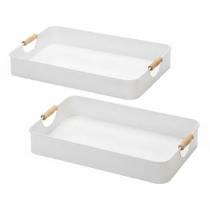 Bandeja Ovalada Popular de Hierro Galvanizado Blanco para Servir Té y Café, Hecha a Mano con Asas de Metal Dorado para Fiestas de Boda - Product Image 3