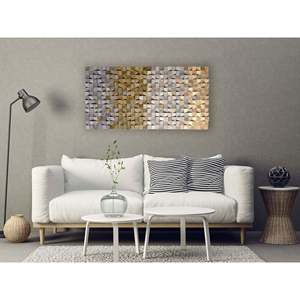 Sculpture en mosaïque de bois texturé Décoration murale en mosaïque - Product Image 1