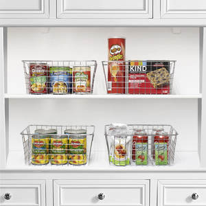 Lot de 4 paniers de rangement en fil métallique pour l'organisation du bureau à domicile Sorbose Organizer Bins - Product Image 2