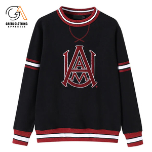 Alabama A & M University broderie personnalisée logo imprimé coton éponge française couleurs unies streetwear épaules tombantes col rond - Product Image 1