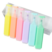 Stylo surligneur fluorescent, lot de 6 couleurs, vente en gros, pointe biseautée, surligneur pour étudiants, papeterie de bureau