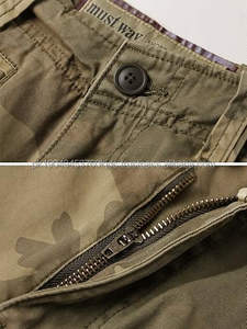 Short de camouflage d'extérieur multi-poches décontracté en coton pour homme Short cargo de camouflage en sergé Short cargo décontracté pour homme - Product Image 5