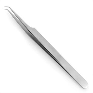 Pince à épiler d'extension de cils avec logo personnalisé pince à épiler d'isolation 45 degrés pointu avec pointe en fibre adhérence parfaite aux cils - Product Image 6