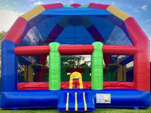 Château gonflable géant avec arche arc-en-ciel en PVC, directement de l'usine, idéal <span class=keywords><strong>pour</strong></span> les entreprises de <span class=keywords><strong>location</strong></span> de matériel de fête - Product Image 4