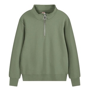 Premium 1/4 Zip Sudadera para hombres 420 GSM Cotton Fleece Heavyweight Warm Pullover OEM & ODM Fábrica de bordado personalizado - Product Image 1