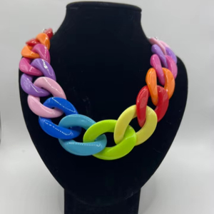 Collar de moda al mejor precio, cadenas de resina de último estilo con collares de cuentas de plata con diamantes para bodas y fiestas - Product Image 1