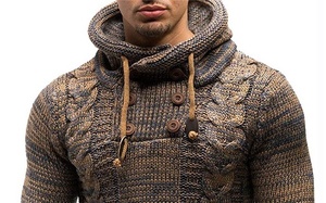 Sudadera con capucha tejida para hombre de calidad duradera con capucha y cuerdas increíbles personalizadas con estampado de logotipo personalizado para invierno - Product Image 6