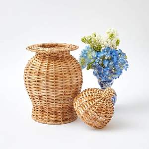 Panier d'intérieur en jonc de mer tissé à la main avec poignée en fer grand panier à linge Pot de fleur Pots panier matériel d'herbe de mer - Product Image 4