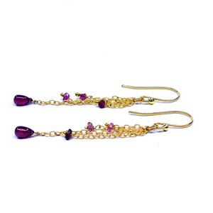 ต่างหูเงินสเตอร์ลิงหลายสีใส่สบายสำหรับผู้หญิงต่างหูชุบทองทำด้วยมือ - Product Image 3