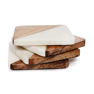 Sous-verre carré en bois avec utilisation en résine transparente Chambre d'hôtel Restaurant Bureau Nouvelle Collection Sous-verres Vente chaude Marque en Inde - Product Image 1