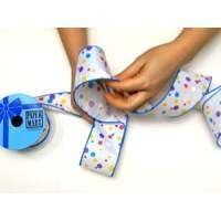 Colorful Dots <b>Wired</b> <b>Ribbon</b> with Luxury Floral Silhouette Metallic Silk Material for Wedding Birthday Christmas Decorations - Product Image 2