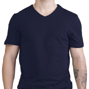 Camiseta Unisex 100% Algodón con Cuello en V, Estampado Personalizado, Informal, Regular, Negra, Lisa, Tejida, Transpirable, Ligera, Suministro al por Mayor - Product Image 1