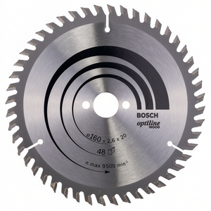 Optiline Carbide-Tipped Wood Circular <b>Saw</b> Blade 160 mm Outer Diameter 48 Teeth 20 mm Bore 2.6 mm Kerf Compatible with BOSCH - Product Image 3