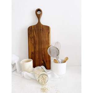 Planche à découper polyvalente en bois pour les chefs de maison à la recherche d'une planche à fromage de cuisine élégante et pratique en acier inoxydable - Product Image 2