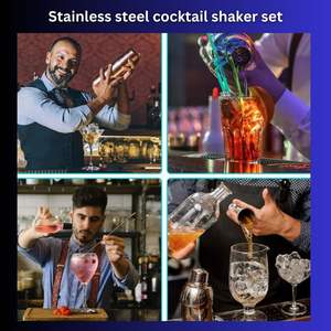 Kit de barman du fournisseur en gros Verseur à vin en verre en acier inoxydable Set d'outils de bar à cocktails en métal à bas prix - Product Image 4