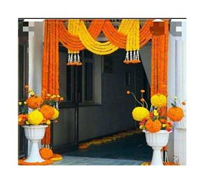 Precio al por mayor indio hecho a mano flor artificial colgante guirnalda cadena Toran boda evento hogar Oficina telón de fondo Decoración - Product Image 1