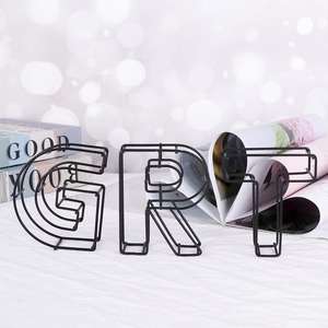 Alfabeto de alambre de metal geométrico de lujo en color negro para decoración de pared moderna ecológica para el hogar y el hotel hecha a mano - Product Image 5