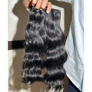 Vrais cheveux indiens bruts non transformés avec des cuticules alignés faisceaux de trame de machine de temple Remy indiens vierges de meilleure qualité - Product Image 2