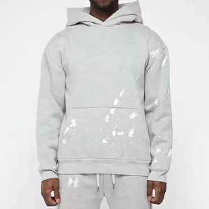 ชุดเซ็ตแทรคสูทผู้ชายแบบมีฮู้ดเต็มตัว ปี 2025 รุ่นสั่งทำพิเศษสำหรับเพ้นท์ลาย ฮิปฮอป สตรีทแวร์ ไซส์ใหญ่ สำหรับฤดูหนาว ผ้าหนา ย้อมสีด้วยมือ - Product Image 5