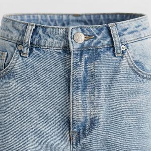 Pantalones Vaqueros Rectos de Mezclilla Lavada con Botones, Transpirables, Color Personalizado, para Mujer, Ropa Casual de Invierno, Pantalones Cargo de Frente Plano, Servicio OEM, en Oferta - Product Image 4