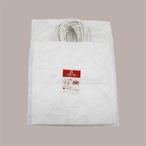 Bolsas de Papel Blancas con Asas de Cordón, 28+20 cm, 31 cm, 100 g, Promocionales, 50 Unidades - Product Image 4
