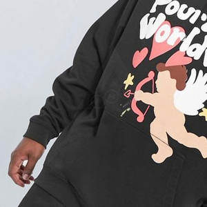 Sweat-shirt d'hiver unisexe de haute qualité, léger, en coton et polyester, doublé, avec logo délavé - Product Image 6