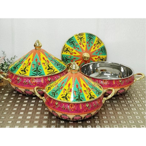 Casserole à dessert vintage en acier inoxydable Plat de casserole de service de nourriture de table de la plus grande qualité au prix le plus bas - Product Image 3