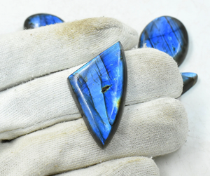 หินลาบราดอไรต์ขัดเงาขัดเงาทั้งสองด้าน8ชิ้นอัญมณีหลวมที่ทำด้วยมือสำหรับทำเครื่องประดับทั้งหมด - Product Image 4