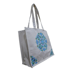 Bolsa de compras de algodón ecológica para mujer, gran logotipo personalizado, aplicación Universal, bolsa de lona para llevar comestibles - Product Image 2