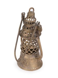 Modern Style 9-Inch Gold Dokra Art <b>Lantern</b> <b>Hurricane</b> Decorative Showpiece for Home Tabletop Living Room Decorative Showpiece - Product Image 3
