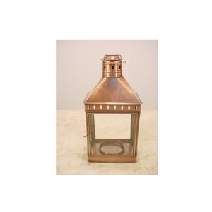 Linterna de cobre antigua con diseño de pájaro con portavelas decorativo de vidrio verde, linterna colgante para exteriores, interior, decoración del jardín del hogar - Product Image 2