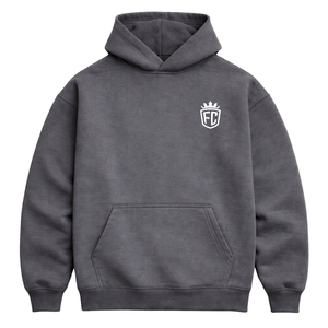 Felpa con Cappuccio Oversize da Uomo in Grigio Acciaio, 50% Cotone 50% Poliestere, Spalle Scese, Stile Streetwear, Vestibilità Comoda, Felpa Invernale - Product Image 1