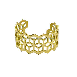 Handmade Brass Metal Gold Color Fashion Cuff <b>Bracelets</b> Cutout Bangle Jewelry Accessories Fashionable Silver <b>Copper</b> for Gifts - Product Image 1