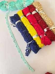 Ribete de encaje de organza de poliéster ecológico con lentejuelas, ofertas al por mayor con color personalizado - Product Image 5