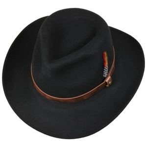 Chapeau de cowboy en cuir à logo personnalisé unisexe Chapeau pliable réversible de créateur en noir Marque privée Utilisation sportive abordable - Product Image 2