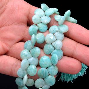 Cuentas de Amazonita Facetadas en Forma de Corazón de 10mm-12mm, Cuentas Sueltas de Piedras Preciosas Semipreciosas de Amazonita Natural Multicolor para la Fabricación de Joyas - Product Image 3