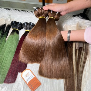 Vente en gros d'extensions de cheveux humains vierges alignés sur les cuticules 100% brutes os droits Super DD 12A paquets de cheveux Remy vietnamiens - Product Image 1