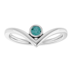 Stainless Steel Solitaire V <b>Ring</b> Bezel-<b>Set</b> Engagement <b>Ring</b> Inlay Technology Trendy Eternity Style Geometric Shape Claw Plating - Product Image 3