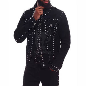 Nouvelle arrivée de fabrication en usine à manches longues pour hommes veste d'hiver personnalisée en gros pour hommes veste en strass - Product Image 3