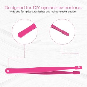 <b>Lash</b> Tweezers for Eyelash Clusters, Stainless Steel Applicator Flat-Tip Professional Applicator for <b>Individual</b> <b>Lashes</b> - Product Image 3