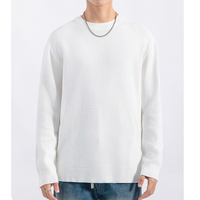 Vêtements coréens pour hommes sans logo, pull à col rond pour hommes, sweat-shirt à col rond, pull en tricot pour hommes